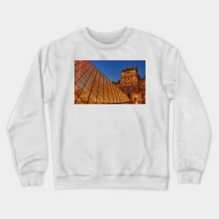 The Louvre at Night With Pyramid Crewneck Sweatshirt